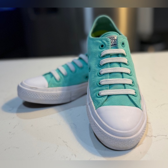 Converse All Star Chuck Taylor Unisex Turquoise Low Tops - Unisex Women: 7 Men:5 - Picture 2 of 13